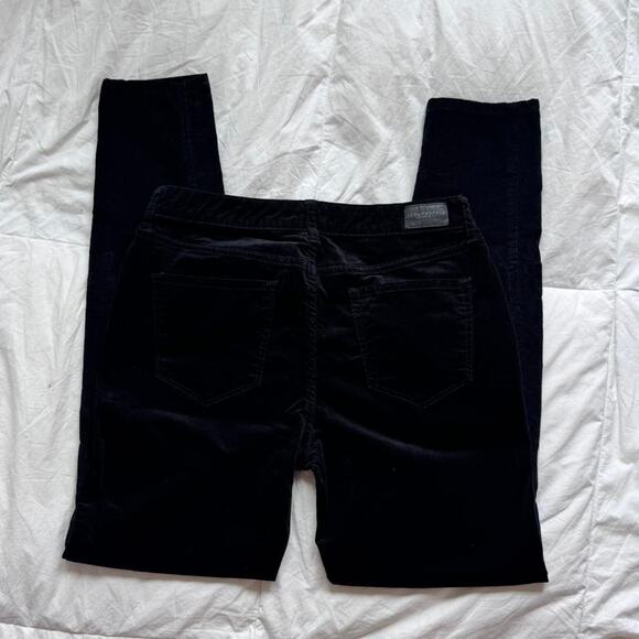 aeropostale Black velour skinny pants sz 8 long emo mall goth scene - Picture 2 of 8